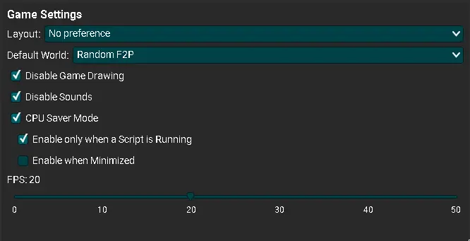 DreamBot Client Settings